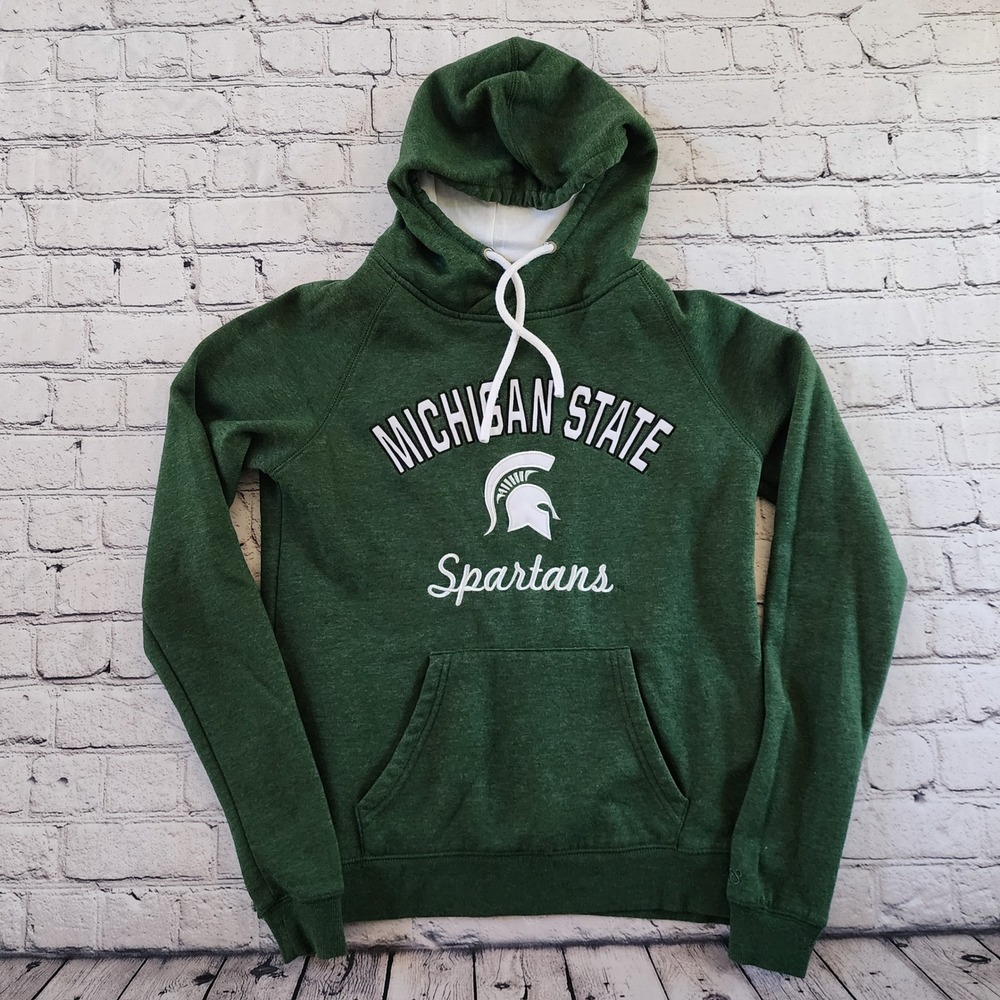 Colosseum Michigan State Spartans Womens Green Embroidered Hoodie Small MSU